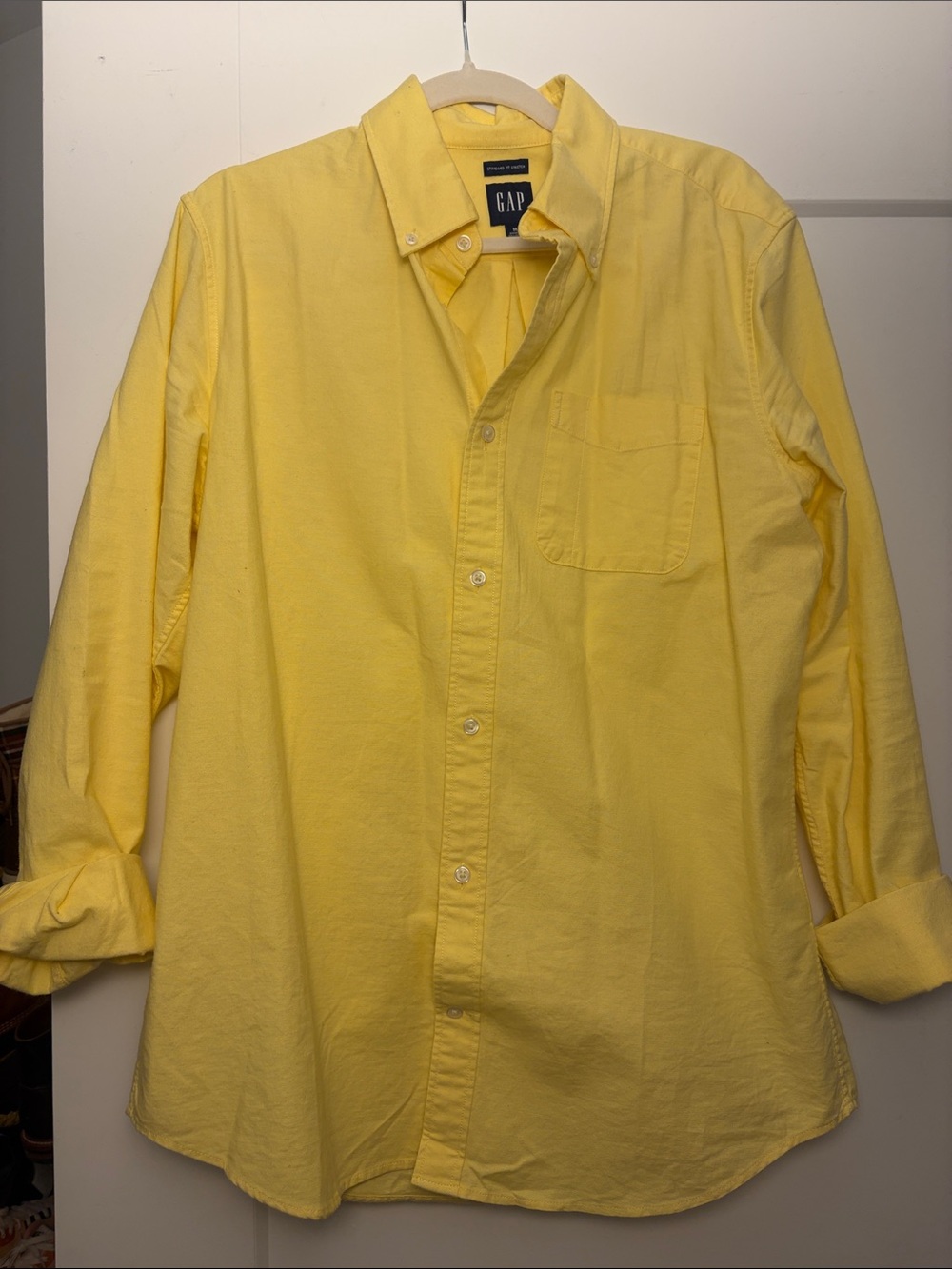 GAP Men’s Yellow Long-Sleeve Button-Down Shirt